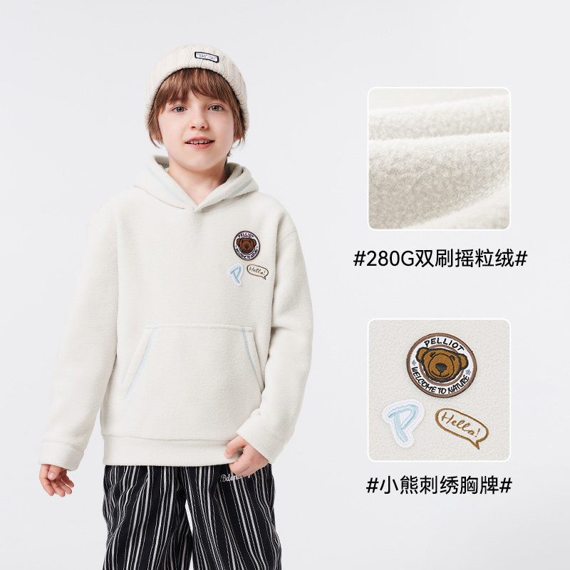 伯希和男女童连帽卫衣