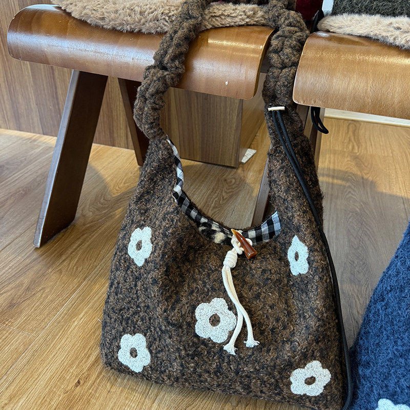 冬季新款包包抽绳可调节可单肩可斜挎大容量日系风托特包女,淘宝优惠券,粉丝福利购,淘宝优惠卷