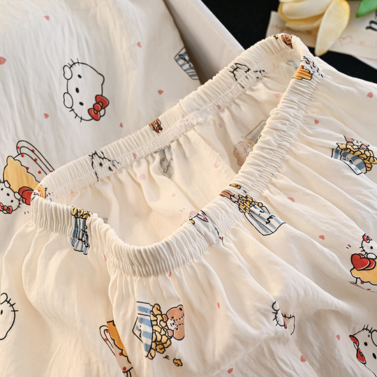 女童云朵棉背心睡衣夏季儿童薄款无袖短裤公主风女孩中大童家居服