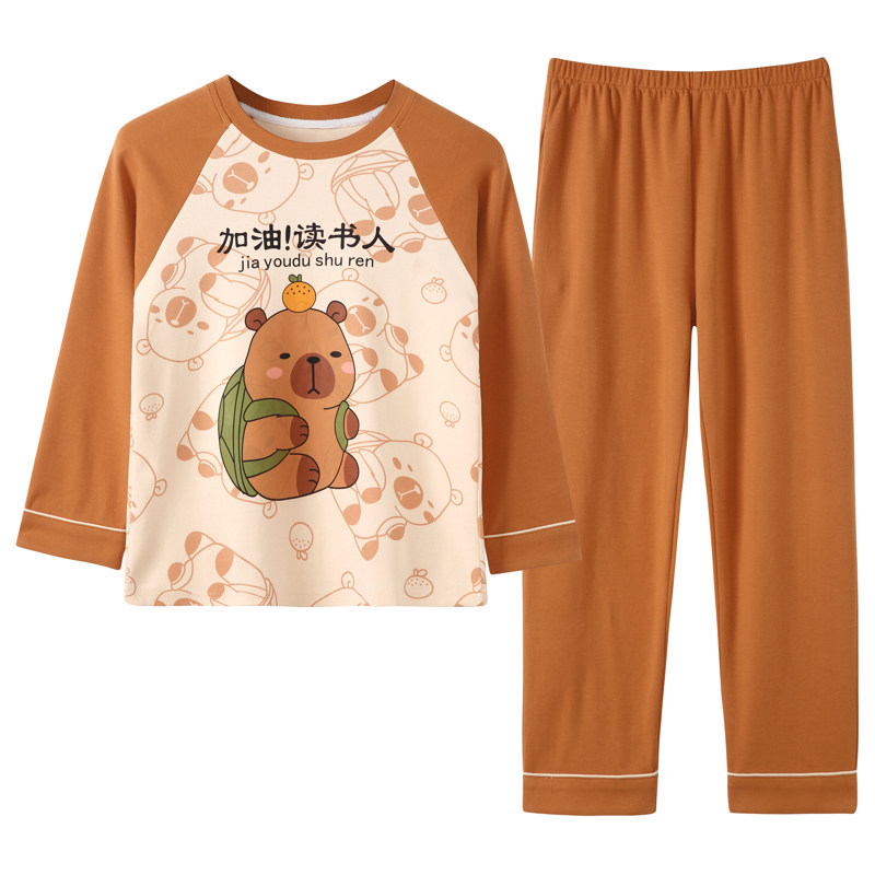 儿童睡衣春秋季男童长袖薄款卡通可爱中大童初中生男孩家居服套装,淘宝优惠券,粉丝福利购,淘宝优惠卷