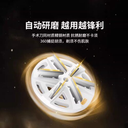 GERLLO剃须刀刀头刀片HS200电动刮胡子刀六叶胡须刀mini刀网配件 - 图1