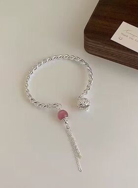 新中式古风国潮铃铛手链女套装轻奢小众精致手镯高级感流苏配饰