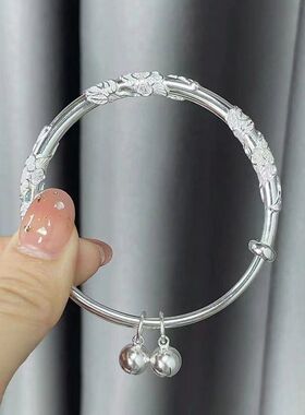 铃铛两繁花手镯女送妈妈母亲节礼物新款气质轻奢小众设计感