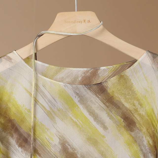 ເສື້ອ chiffon ແອວ tie-dye summer ຂອງແມ່ຍິງ
