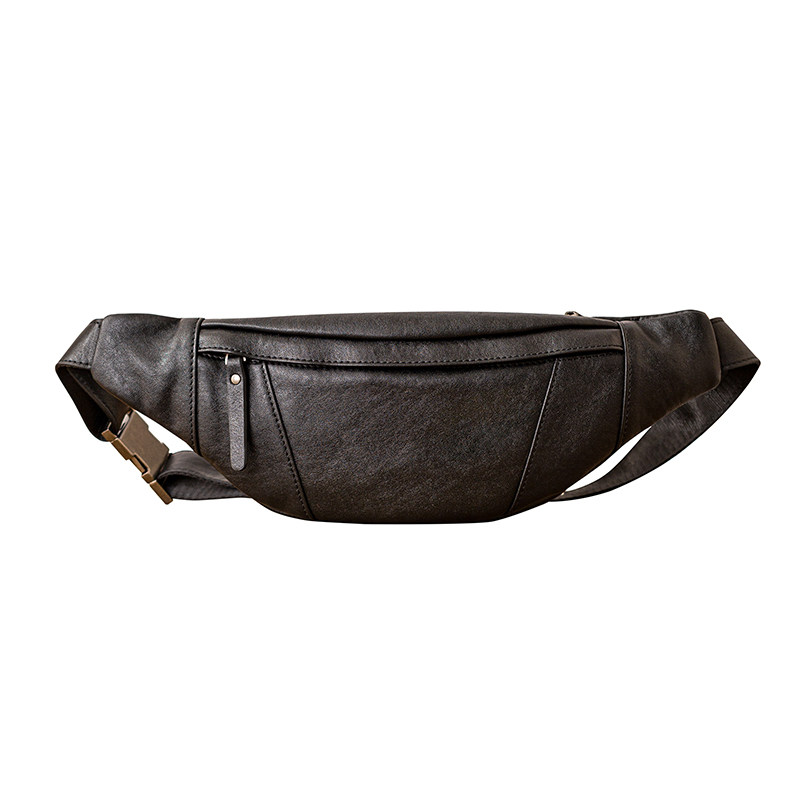 Back-step genuine leather head layer cowhide casual chest bag crossbody bag