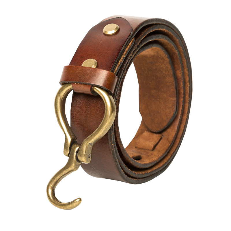 美式复古手工真皮腰带皮带男青年头层牛皮潮牌裤带个性做旧纯铜扣,淘宝优惠券,粉丝福利购,淘宝优惠卷