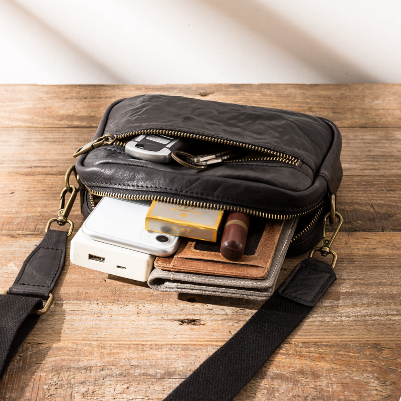 2026新款单肩包男生真皮斜挎包时尚潮流韩版邮差包青年牛皮小背包,淘宝优惠券,粉丝福利购,淘宝优惠卷