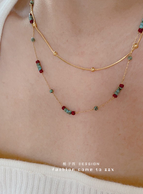 栀子西米珠琉璃米珠链女性气质