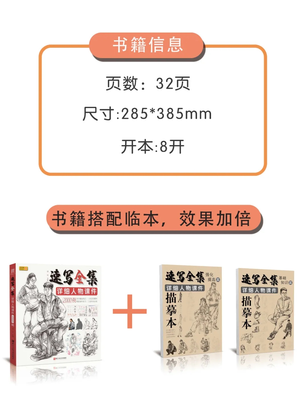 速写全集详细人物课件描摹本2册基础知识强化提升篇动态场景组合线性人体结构照片对画临摹速写美术绘画高考联考绘画教程教材书籍 - 图3