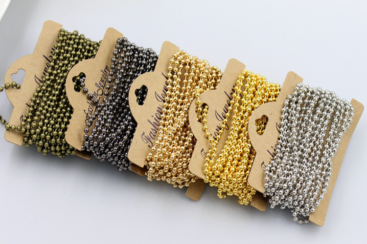 电镀KC金银古铜色珠链 DIY手工项链吊牌箱包衣服发饰挂件绳配件,淘宝优惠券,粉丝福利购,淘宝优惠卷