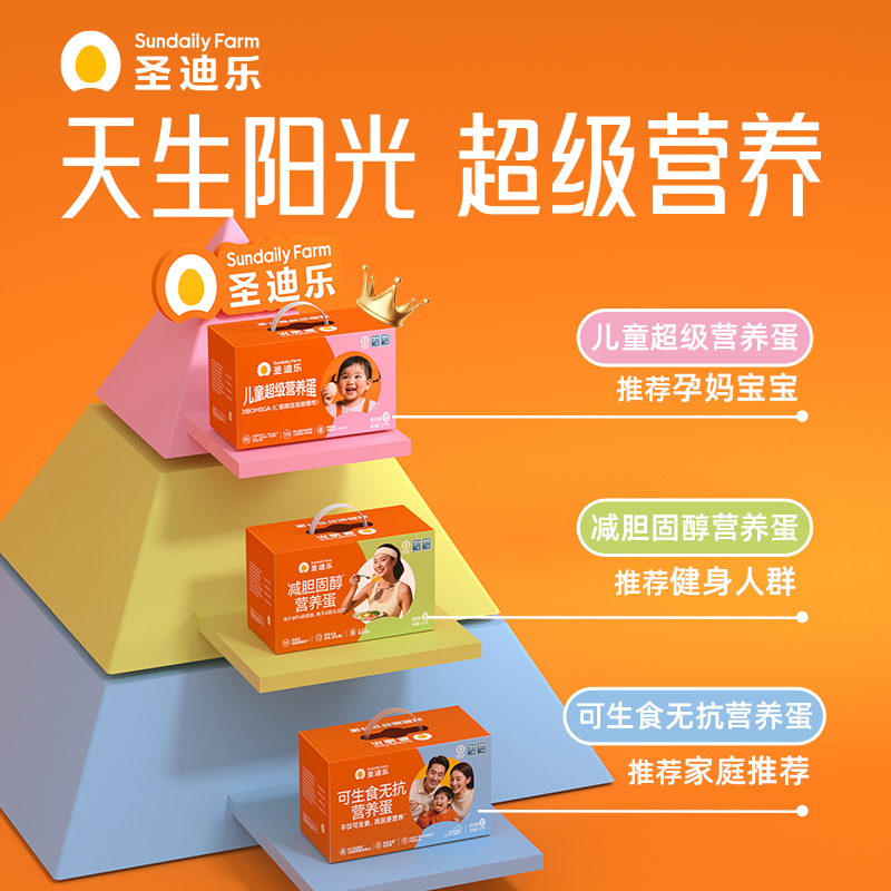 圣迪乐村无抗生素OMEGA-3营养鸡蛋x4枚亚麻籽儿童营养DHA鲜蛋礼盒 - 图0