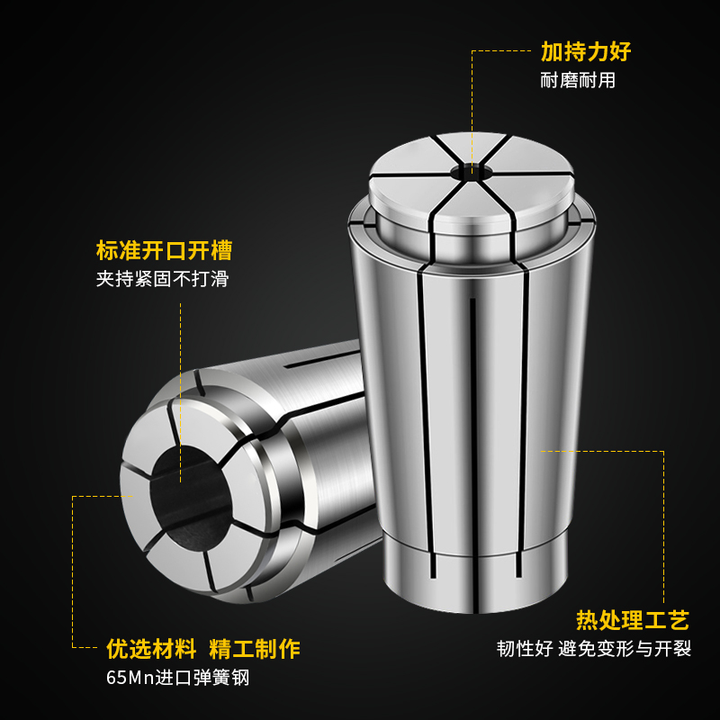 高精度SK弹性筒夹夹头SK06/SK10/SK16/SK20/SK25数控弹簧嗦咀夹具-图1