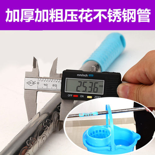 圆头无纺布钢杆拖把家用棉线布条墩布老式拖布酒店物业吸水地拖 - 图0