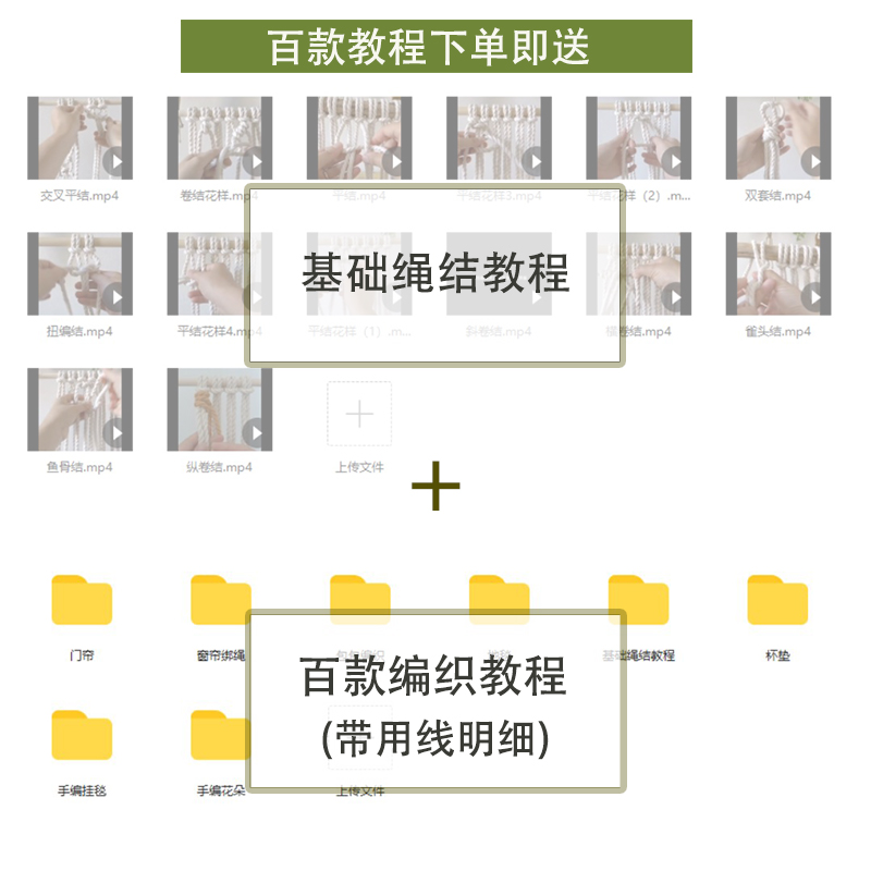 Macrame包芯棉绳手工diy编织绳棉线包芯绳平安喜乐挂毯车挂材料包-图0