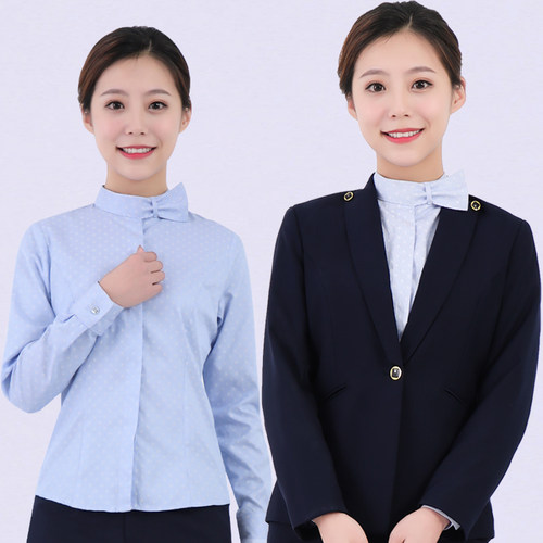 新款中国移动工作服女藏蓝春秋移动公司外套营业员制服西装裤套装 - 图2