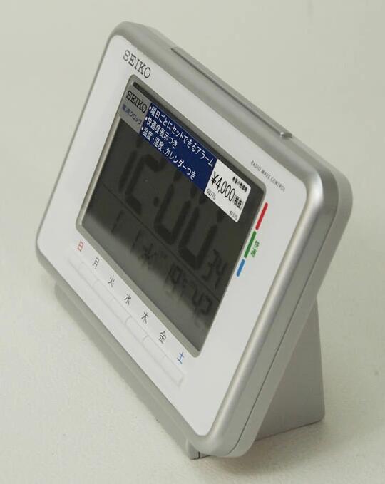 日本量贩 SEIKO精工温湿度电波数字显示简约轻奢闹钟台钟SQ775W - 图2