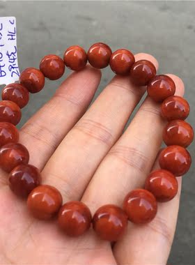 天然凉山九口南红玛瑙半宝石手串柿子火焰纹男女原创设计转运手链