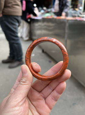 天然四川南红玛瑙原石手镯女款宝浆料本命年玉镯保山52mm火焰纹