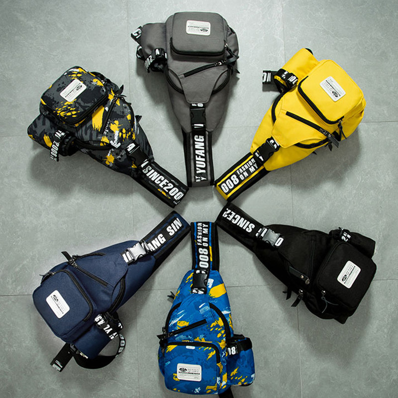 羽帆胸包男士韩版潮帆布户外斜挎包 羽帆箱包男士包袋