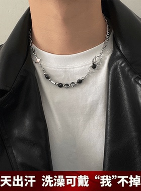 冰裂珠拼接蜘蛛十字架锁骨链