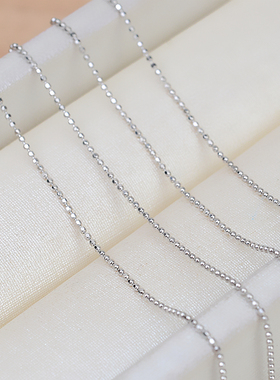 s925银闪砂链1mm16和女圆珠链