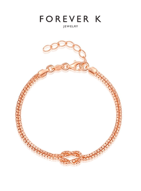 FK法诗卡简雅平结手链意大利手工轻奢珠宝18k金