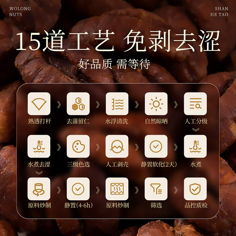 【达人专享】沃隆山核桃仁218g新货坚果健康休闲营养罐装零食