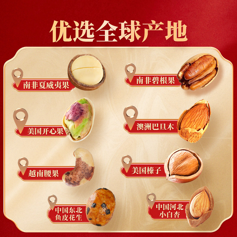 沃隆坚果礼盒时来运转1410g罐装马年年货节高档礼盒零食送亲戚