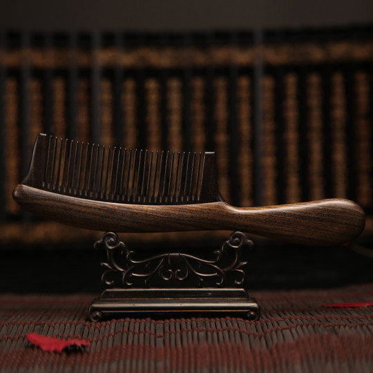 白象梳篦 天然沉贵宝镶嵌贝壳大号木梳子刻字礼物礼盒装送男女友