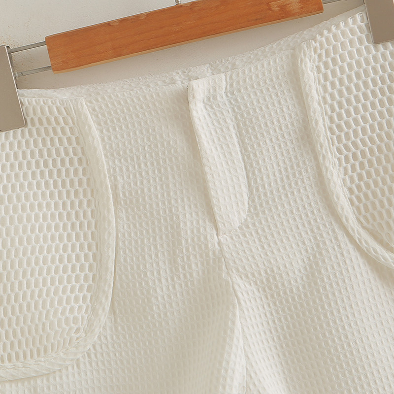 网眼口袋设计感热裤高腰白色短裤秋装2025年新款商场同款女装