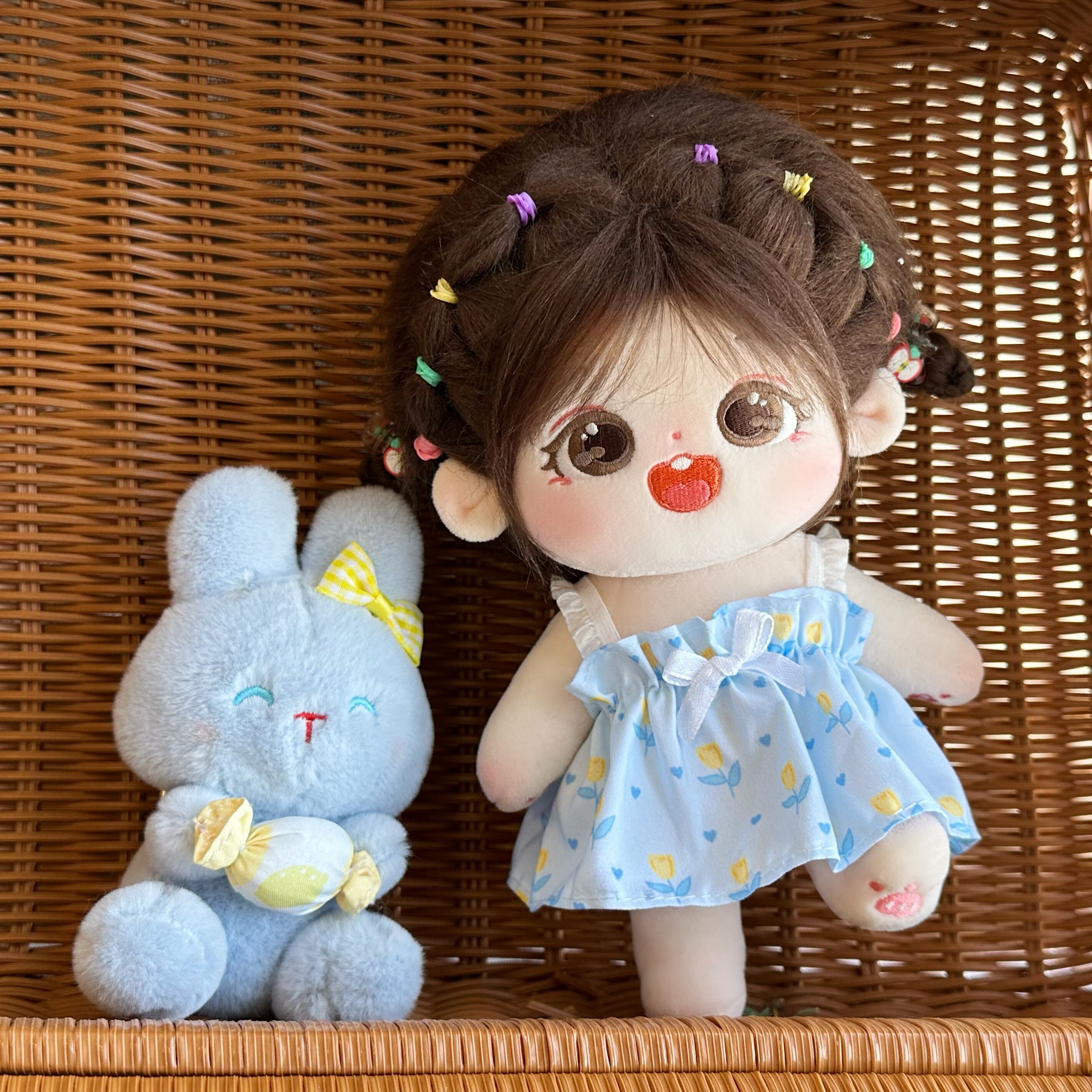 现货娃衣20厘米吊带连衣裙20cm棉花娃娃衣服玩偶公仔碎花裙替换装 - 图2