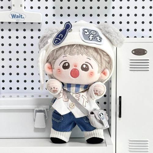 20cm厘米棉花娃娃衣服无属性玩偶可爱小狗帽子替换装帅气奶酷娃衣 - 图0