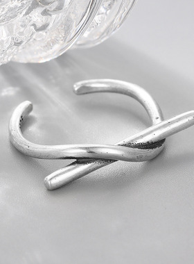 ins小众气质饰品s925纯银复古横