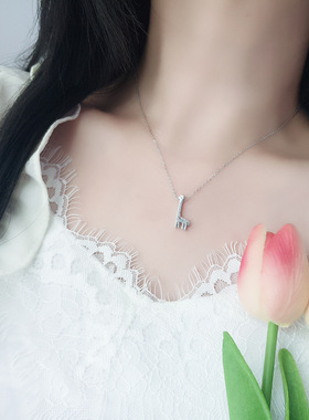 s925纯银可爱长颈鹿项链小众气质