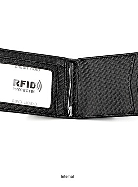 New Anti RFID Men Genuine Leather Money Clip Wallet Bifold