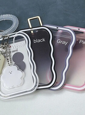 INS Transparent Photocard Holder with Spring Keychain Idol