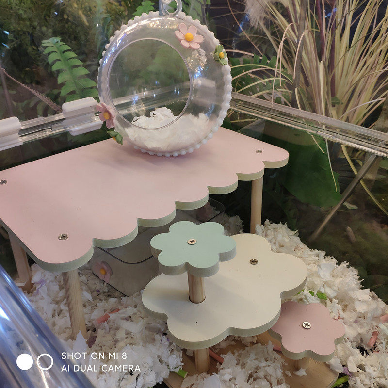 【花繁】仓鼠玩具金丝熊亚克力笼子造景平台跑轮吊篮床楼梯窝秋千,淘宝优惠券,粉丝福利购,淘宝优惠卷