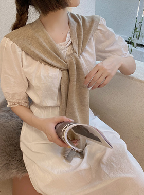 安可拉红色搭肩配裙子打结小披肩