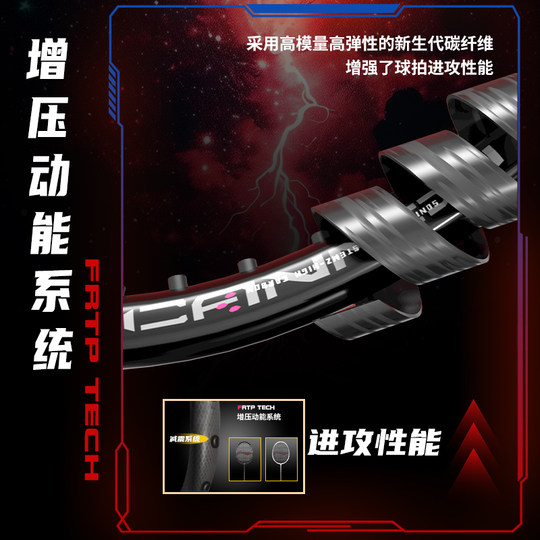 李宁羽毛球拍雷霆小钢炮正品套装全碳素超轻学生单拍成人专业耐打