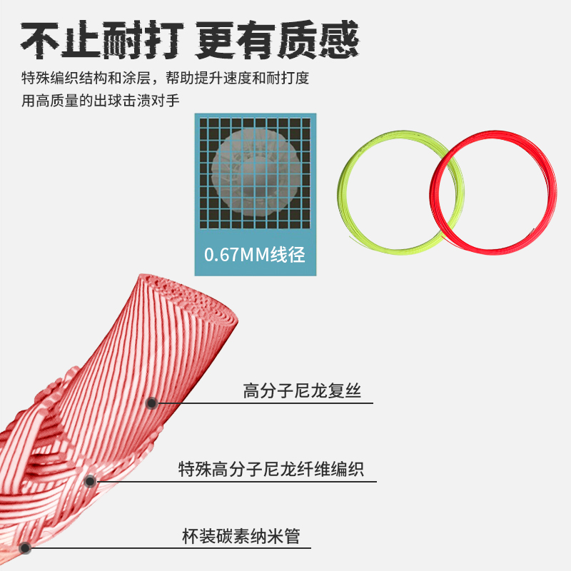 李宁羽毛球线L67耐打高弹力N70羽毛球拍线N69网线训练专用正品线 - 图0