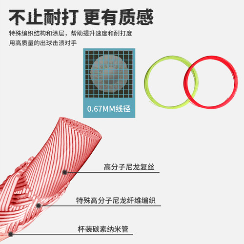 李宁羽毛球线L67耐打高弹力N65羽毛球拍线N61网线训练专用正品线 - 图0