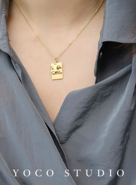 纯银纯银极简女凯旋门项链