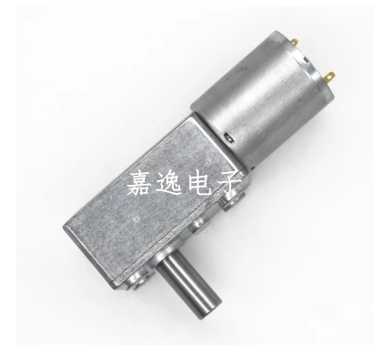 JGY370直流减速电机 3v6v9v12v24v蜗轮蜗杆自锁大扭力马达轴径8mm-图2