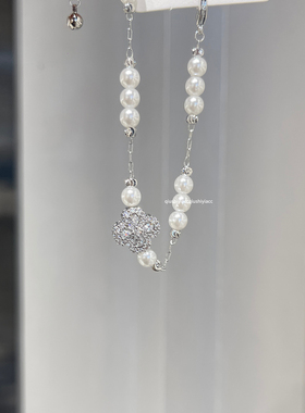 秋十一Acc 轻奢blingbling超闪四叶花拼接珠珠手链