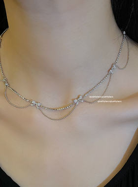 千金感blingbling蝴蝶结项链