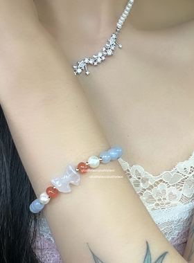 其他女草莓晶日韩蝴蝶结手链