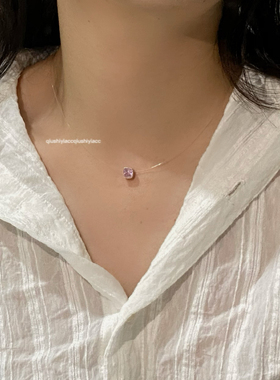 秋十一Acc 超闪小方糖吊坠人鱼线项链