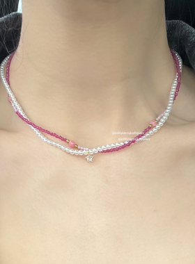 其他锆石铜合金女撞色项链