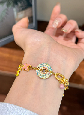 多巴胺彩色滴油珐琅郁金香手链