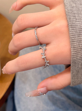 超闪锆石蝴蝶戒指女2026小众设计简约百搭指环轻奢感时尚气质手饰